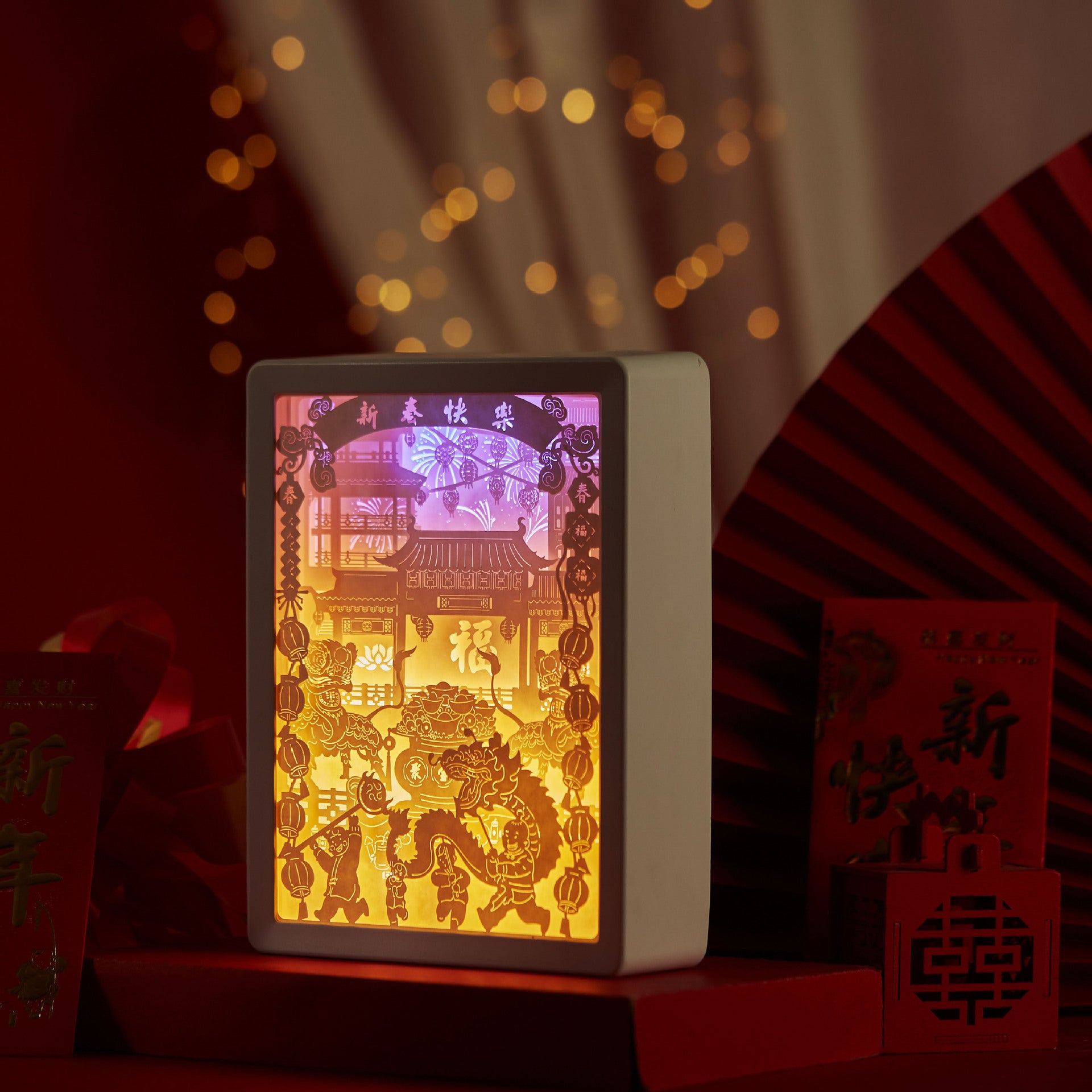 Three-dimensional Light And Shadow Paper Carving Lamp Simple Bedside Lamp